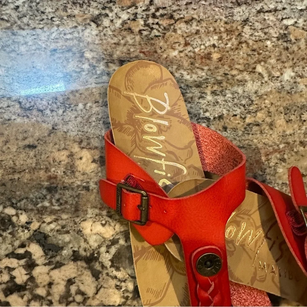 Blowfish Red Braided Sandals